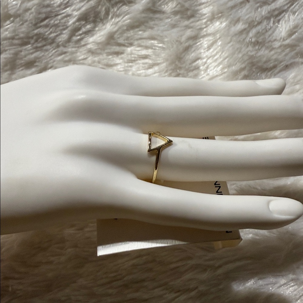 French Connection Gold Triangle Ring - Picture 2 of 4